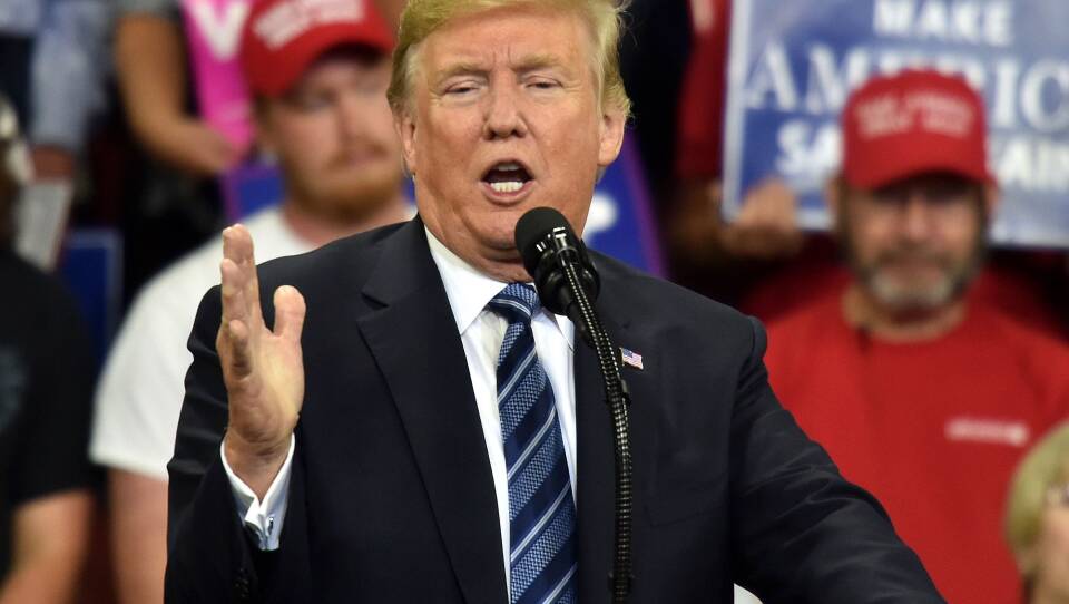 President Trump speaks at a campaign rally in Montana on Thursday. His summer was marked by tweeting insults about black Americans who criticize him and praise for black celebrities who back him.