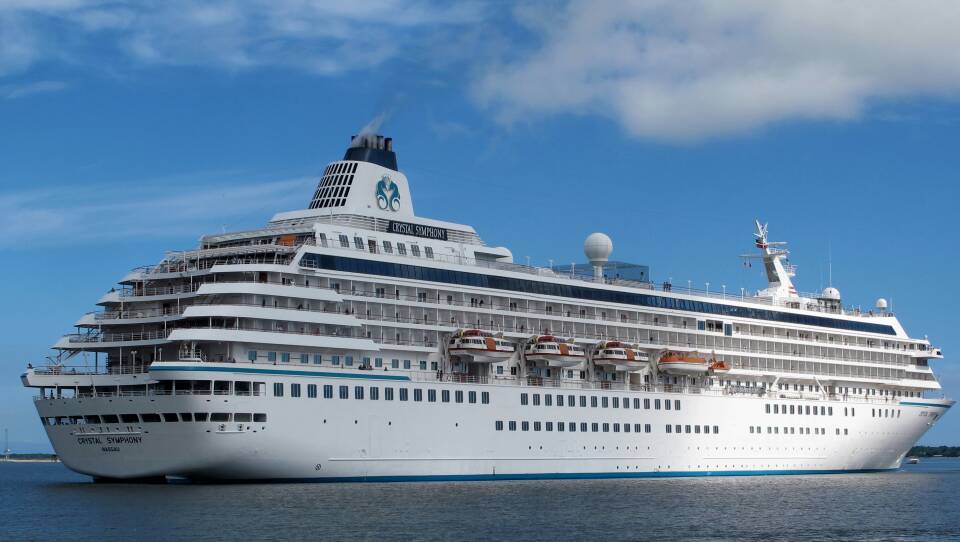The cruise liner Crystal Symphony leaves the harbor in Charleston, S.C. , in 2013. A 2022 trip by the ship ended in a lawsuit-fueled detour.