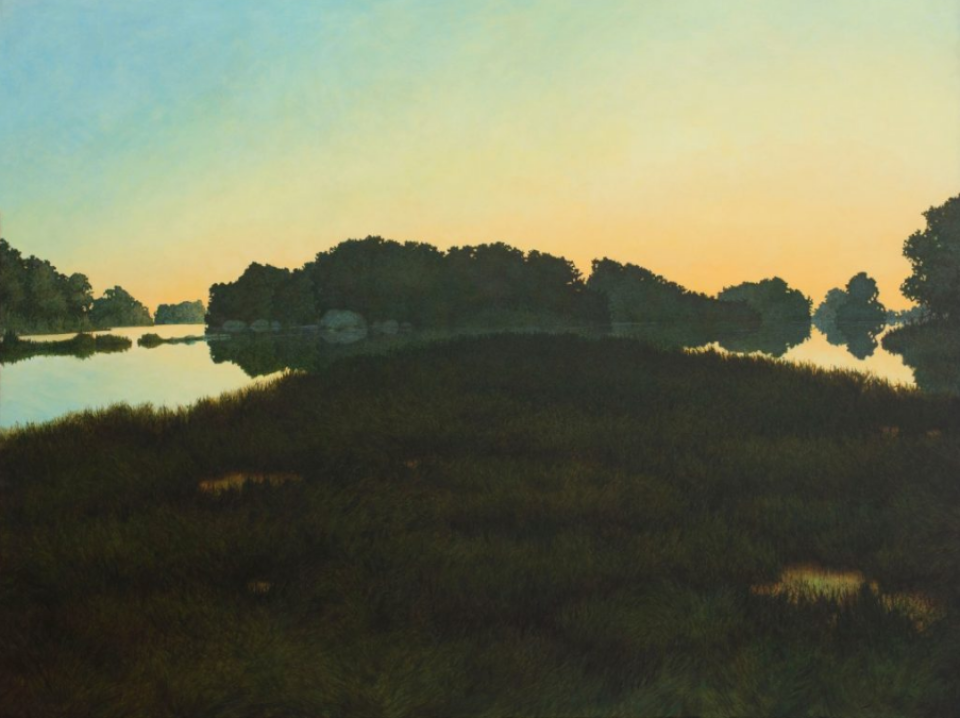 "Moment" by William Shattuck, depicting a marsh at sunset