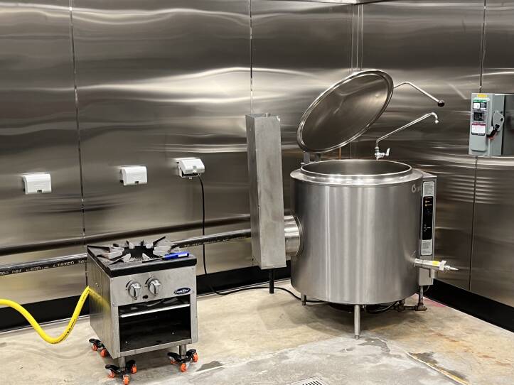 A big vat inside the kitchen at the Worcester Regional Food Hub.