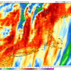 A map of the northeaster US showing 2-4 inches of precipitation across New England.