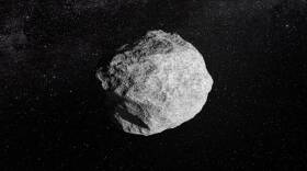 A giant asteroid in outer space.