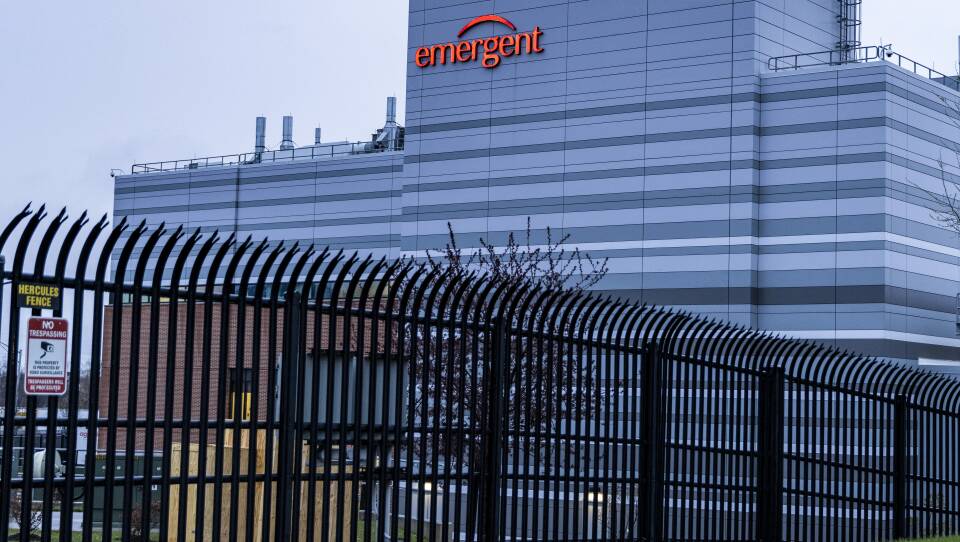 An Emergent BioSolutions facility on Thursday in Baltimore.