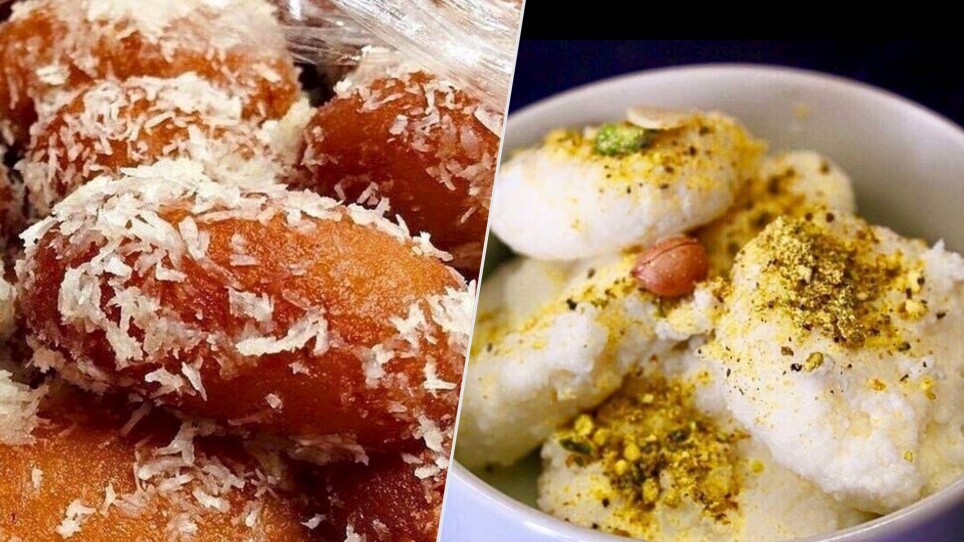 Left: Gulab Jamun at Dosa Factory // Right: Ras Malai