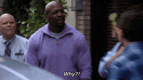 A man let's out a horrified yell of "Why?!"