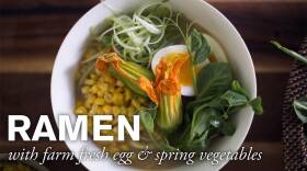 Ramen with Farm Fresh Egg & Spring Vegetables