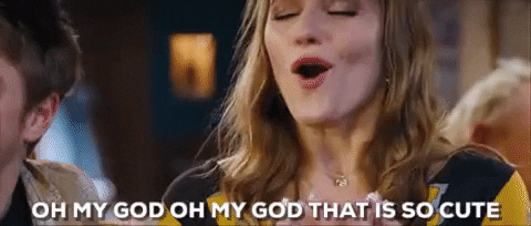 A woman says "Oh my god oh my god that is so cute."