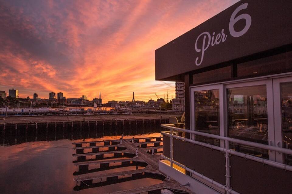 The view of Boston Harbor from Pier 6