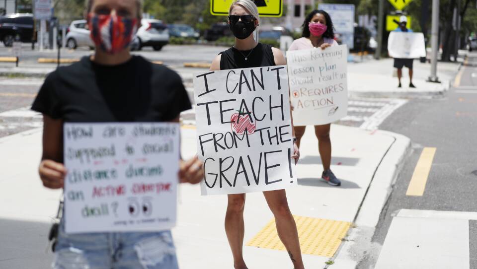 Hillsborough County Florida Teachers Protest Reopening Schools Amid Pandemic