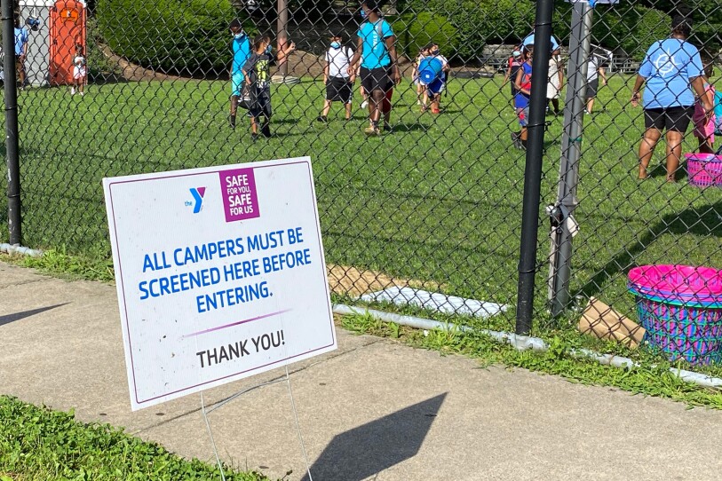 Roxbury Y Camp sign before entering