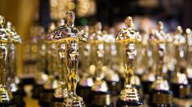 Hollywood, CA/ USA - July 26, 2018: Oscar golden award in a souvenir store on Hollywood Boulevard. Success and victory concept