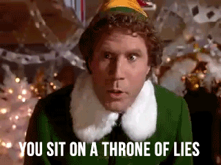 A man says "you sit on a throne of lies."