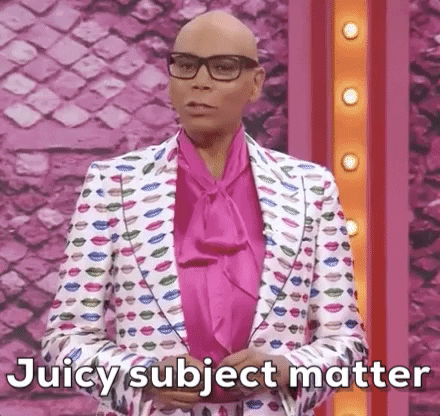 A man says "juicy subject matter."