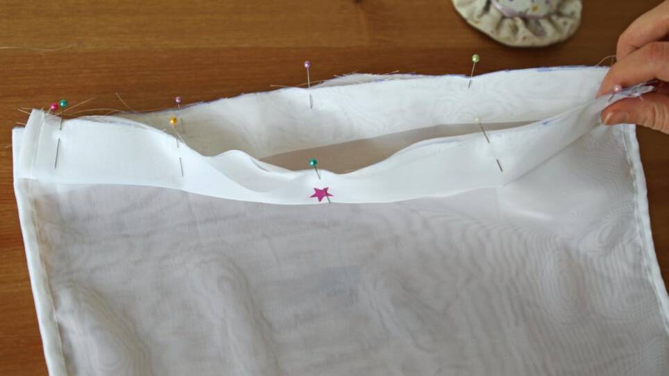 Step-by-step photos for homemade produce bag tutorial.