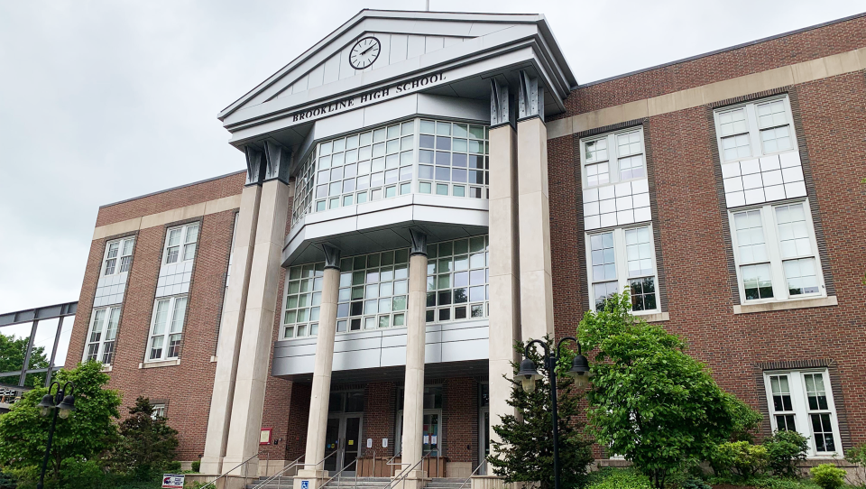 The exterior of Brookline High School.