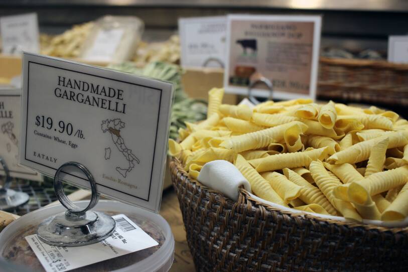 Handmade Garganelli from La Pasta Fresca in Eataly Boston.