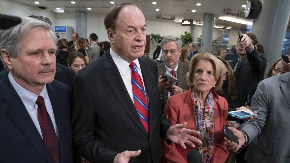 Sen. Richard Shelby (center), is the top Republican in a bipartisan group of lawmakers working to craft an agreement on border security.