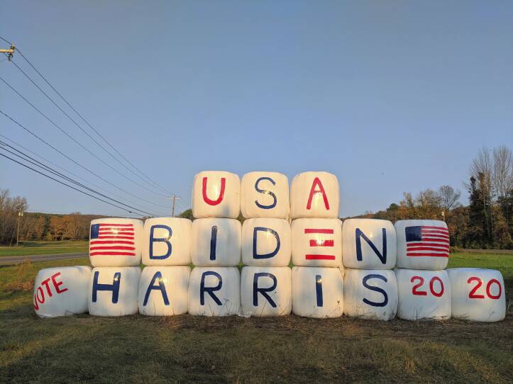 Biden Harris Display Destroyed