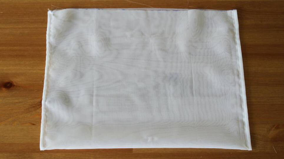 Step-by-step photos for homemade produce bag tutorial.
