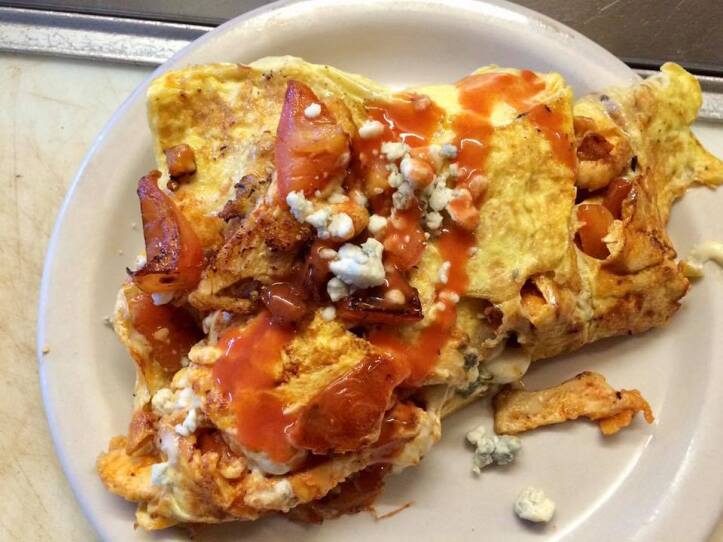 The Buffalo Chicken Omelet at Lou Roc's Diner in Worcester, MA