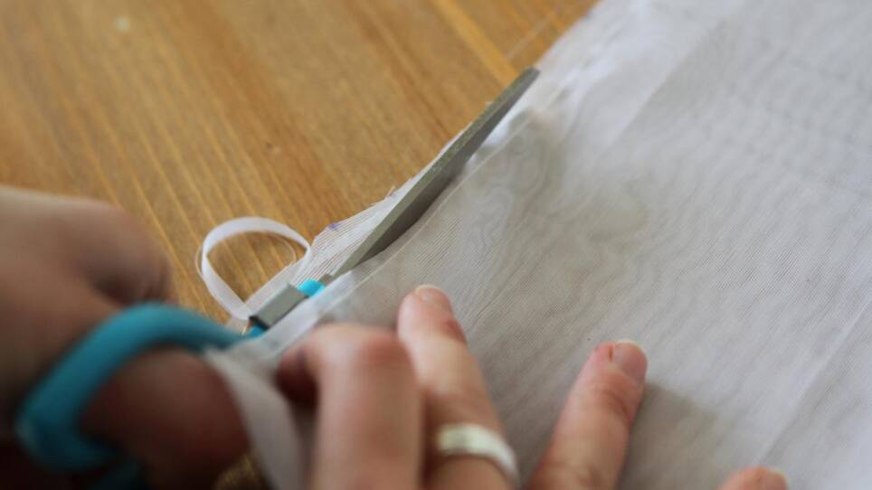 Step-by-step photos for homemade produce bag tutorial.