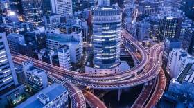 Tokyo aerial view of motorway