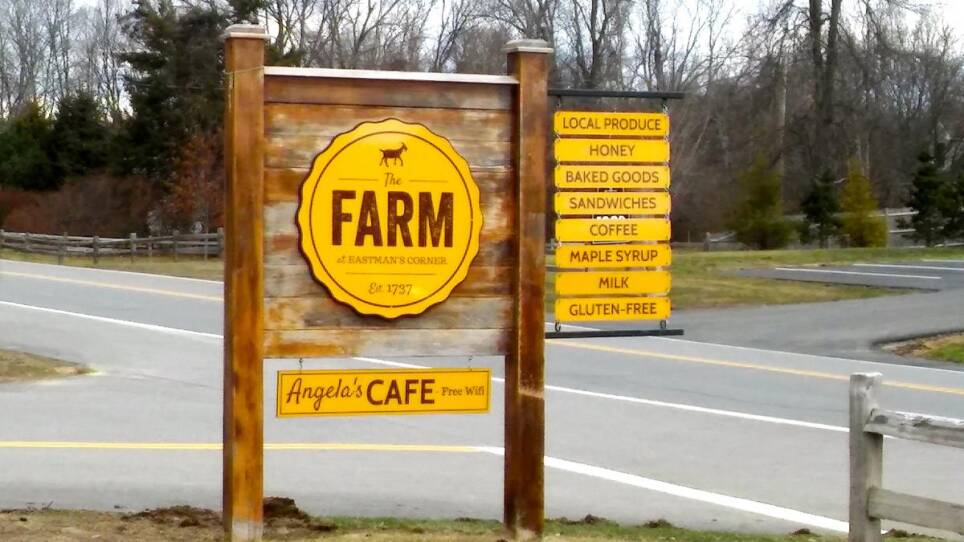 Sign for the Farm at Eastman's Corner.