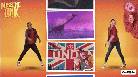 Two kids dance, and then freeze in place.