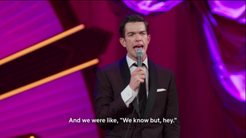 A man says "And we were like, 'we know but hey.'"