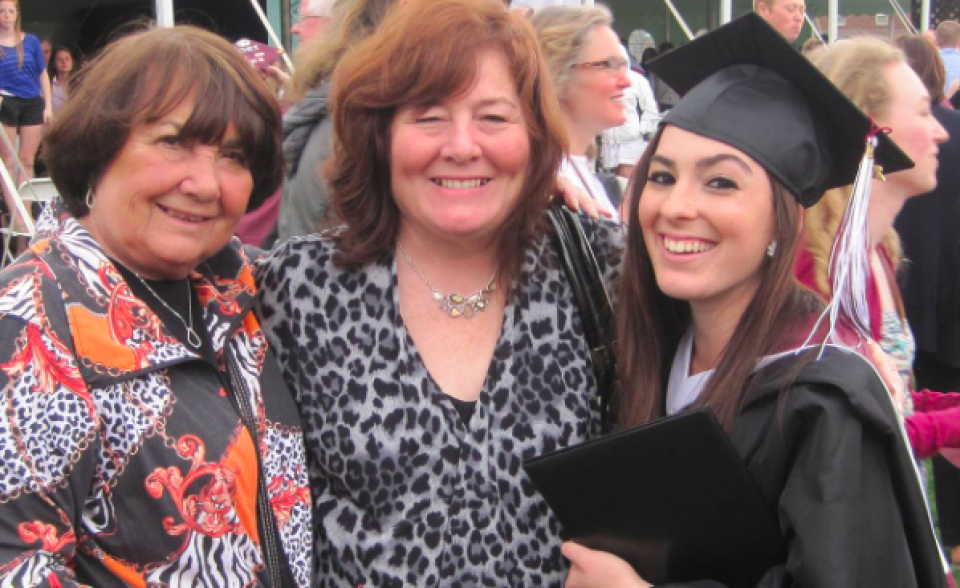 Dolores, daughter Lynn, at grand daughter Kayla's graduation from Dean.png