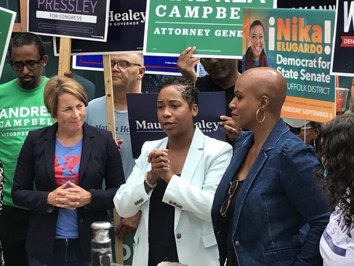 Andrea Campbell, Maura Healey, and Ayanna Pressley