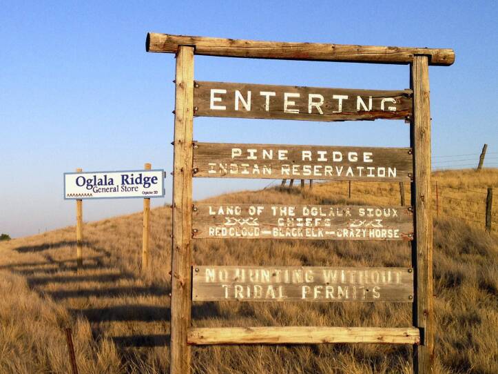 Pine Ridge Reservation, seen here in Sept. 2012, home to the Oglala Sioux tribe, is one of seven reservations that so far have banned Gov. Kristi Noem after she said cartels are infiltrating the state's reservations.