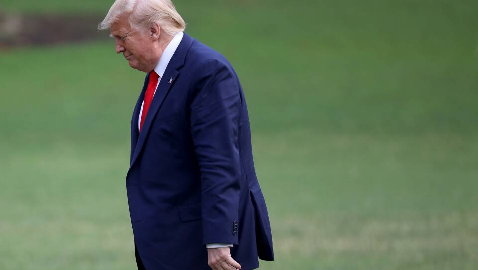 President Trump returns to the White House Thursday after traveling to Florida earlier in the day. He did not take questions from gathered reporters.