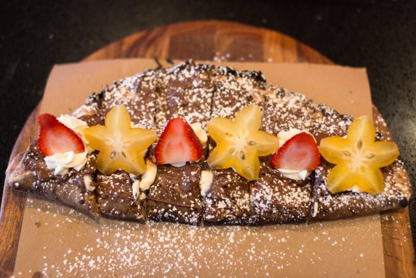 The Nutella pizza at Charcoal Guido's in Waltham.