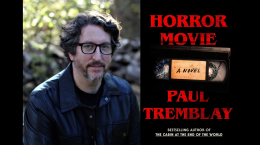 Headshot of a man next to a book covered entitled "Horror Movie"