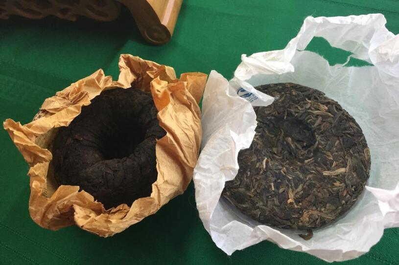 Cakes of pu-ehr (fermented) tea.